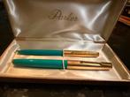 Parker Pennenset Caribbean Green - 1960, Verzamelen, Pennenverzamelingen, Pennenset, Gebruikt, Parker, Met doosje