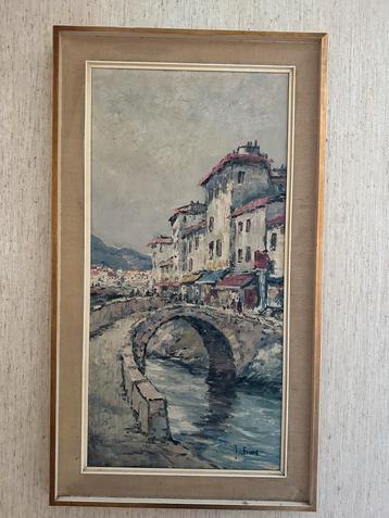 Schilderij brug in Italië van J van Ende beschikbaar voor biedingen