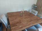 Prachtige,vierkante (noten?) Houten eettafel, Huis en Inrichting, Tafels | Eettafels, Ophalen, Rechthoekig, 100 tot 150 cm, 100 tot 150 cm