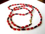 Prachtige Vintage ketting goud rood kleur, Sieraden, Tassen en Uiterlijk, Kettingen, Zo goed als nieuw, Verzenden