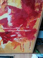 Olieverfschilderij op doek in houten lijst, Antiek en Kunst, Kunst | Schilderijen | Abstract, Ophalen of Verzenden