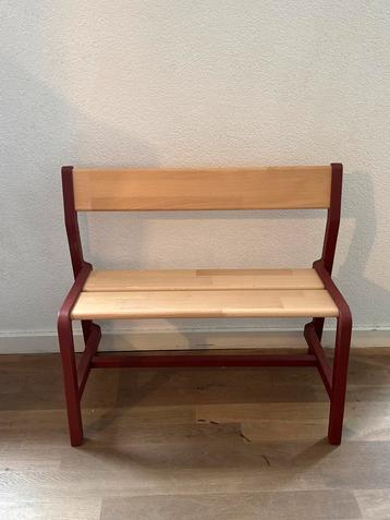 IKEA YPPERLIG Kinderbank, 65 x 35 cm [Beuken/Donkerrood] beschikbaar voor biedingen