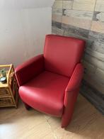 Fauteuil rood leer. Zo goed als nieuw., Ophalen of Verzenden, Zo goed als nieuw, Leer