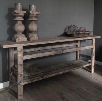 ~Stoer Sober Landelijk Houten Sidetable/Wandtafel~ beschikbaar voor biedingen