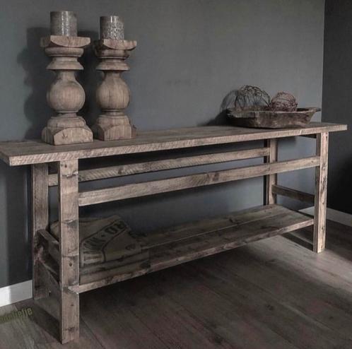 ~Stoer Sober Landelijk Houten Sidetable/Wandtafel~, Huis en Inrichting, Woonaccessoires | Overige, Zo goed als nieuw, Ophalen of Verzenden