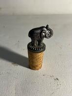 tinnen olifant en kurken stop voor wijnflessen, Ophalen of Verzenden