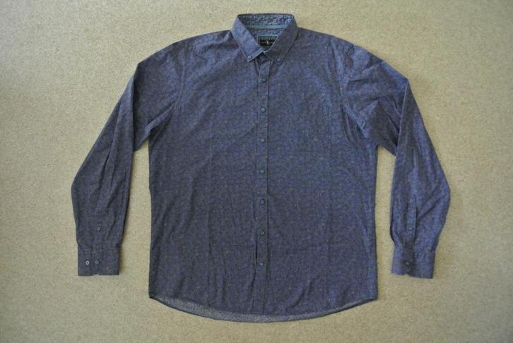 Tailor & Son overhemd L grijs blauw, Kleding | Heren, Overhemden, Zo goed als nieuw, Halswijdte 41/42 (L), Blauw, Ophalen of Verzenden