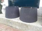 2x lampenkap set stel twee ronde lampenkappen zwart rond, Zo goed als nieuw, Gebruikt, Verzenden, Zwart
