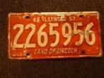 Kentekenplaat licenseplate Illinois 57 USA, Verzamelen, Ophalen of Verzenden, Gebruikt, Auto's