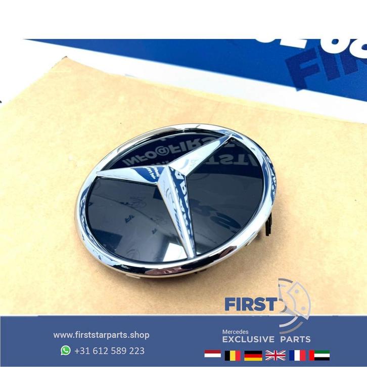 A1778880101 Mercedes FACELIFT STER LOGO GLANS CHROOM W176 W1, Auto-onderdelen, Carrosserie en Plaatwerk, Mercedes-Benz, Gebruikt