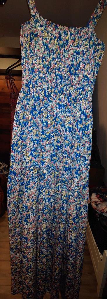 Paprika jurk maat 1 (42), Kleding | Dames, Jurken, Zo goed als nieuw, Maat 42/44 (L), Blauw, Onder de knie, Ophalen of Verzenden