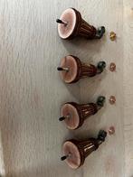 Vintage Mahonie Meubelpootjes met Wieltjes, Huis en Inrichting, Tafelonderdelen, Tafelpoot, Klassiek, Rond, Minder dan 50 cm