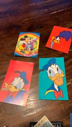 4 stripkaarten Donald Duck en Mickey Mouse, Verzamelen, Stripfiguren, Ophalen of Verzenden