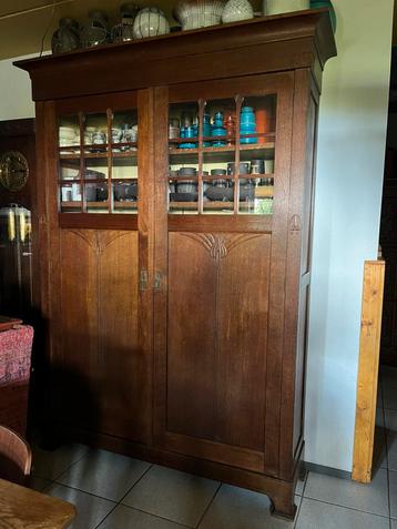 Antieke eiken art deco/jugendstil notaris kast. beschikbaar voor biedingen