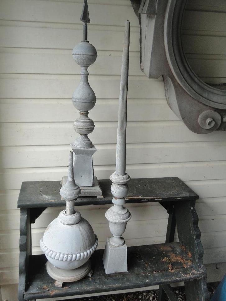 1 antieke FRANSE ZINKEN PINAKEL, DAKORNAMENT, Antiek en Kunst, Antiek | Woonaccessoires, Ophalen