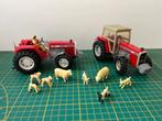 Britains Massey Ferguson tractors + schapen en lammetjes, Ophalen of Verzenden, Gebruikt, Tractor of Landbouw, Britains