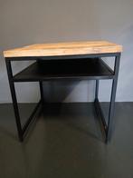 Salontafel bijzettafel met opbergschapje., Huis en Inrichting, Tafels | Sidetables, Ophalen, Gebruikt, 50 tot 100 cm, Metaal