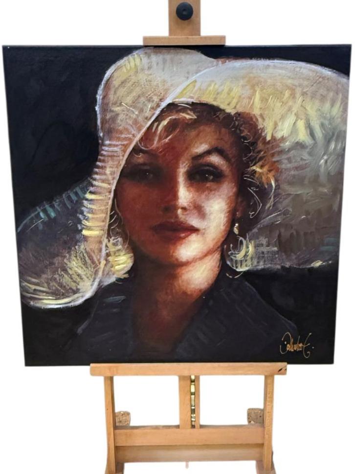 Peter Donkersloot “ Marilyn met hoed“ ingeschilderde glicée, Antiek en Kunst, Kunst | Schilderijen | Klassiek, Ophalen