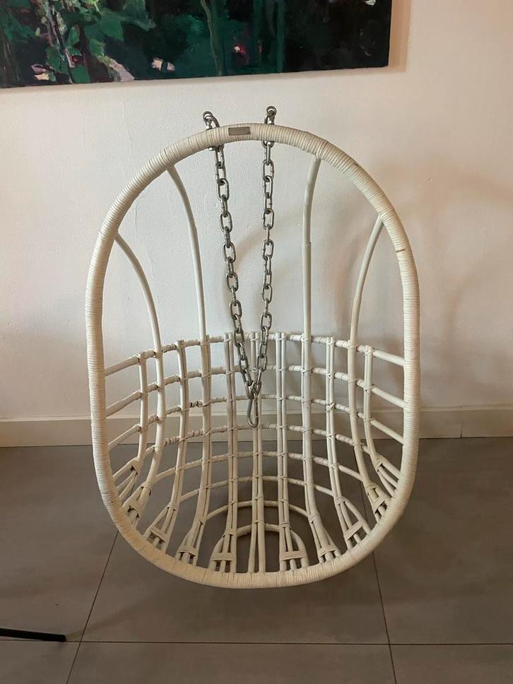 Witte Hangstoel - Sissy Boy Homeland, Huis en Inrichting, Stoelen, Zo goed als nieuw, Eén, Riet of Rotan, Wit, Ophalen