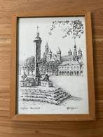 Pentekening F. Schiffeleers - Vrijthof Maastricht, Antiek en Kunst, Ophalen of Verzenden