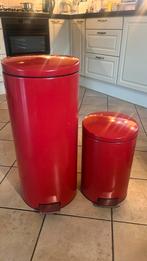 2 prullenbakken, Ophalen, Met pedaal, 50 tot 75 cm, Metaal