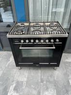 Gasfornuis 90 cm boretti zwart, Witgoed en Apparatuur, Fornuizen, 60 cm of meer, Ophalen of Verzenden, Zo goed als nieuw, Gas