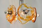 Vintage lamp Toni Zuccheri design Murano amber glass, 70s, Huis en Inrichting, Lampen | Kroonluchters, Midcentury, Gebruikt, Ophalen of Verzenden