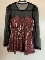 Rose/zwart glitter topje mt m 38, Ophalen of Verzenden, Nieuw