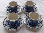 Goedewaagen: 4x delftsblauw kop en schotel koffie mocca thee, Ophalen of Verzenden