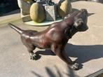 Japans bronzen beeld tijger, gesigneerd met logo,lengte 46cm, Antiek en Kunst, Ophalen of Verzenden, Brons