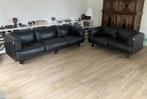 UNIEK! Poltrona Frau Twice  2-zits én 3-zits bank zwart leer, Huis en Inrichting, Banken | Bankstellen, Ophalen, Gebruikt, 75 tot 100 cm