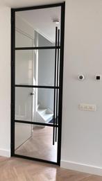 Stalen binnendeur, zwart gepoedercoat, Doe-het-zelf en Verbouw, Deuren en Horren, Ophalen, Gebruikt, 80 tot 100 cm, 215 cm of meer