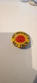 Atomkraft? Nej Tack! Button vintage, Verzamelen, Ophalen of Verzenden, Gebruikt, Overige onderwerpen, Button