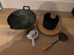 Gietijzeren Wok 24 cm met Brander, Ophalen of Verzenden, Zo goed als nieuw