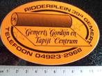sticker gemerts gordijn en tapijt centrum gemert logo, Verzenden, Zo goed als nieuw, Bedrijf of Vereniging