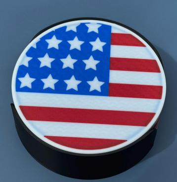 8x USA vlag onderzetters + houder beschikbaar voor biedingen
