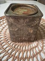 Verzilverde Engelse theebus, Ophalen of Verzenden, Zilver