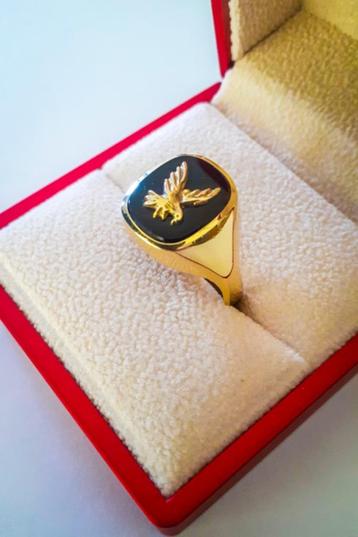 14 karaat gouden heren ring zegelring Adelaar beschikbaar voor biedingen
