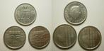 3x 25 cent 1975, 1982, 1987, Postzegels en Munten, Munten | Nederland, Koningin Beatrix, Losse munt, 25 cent, Verzenden