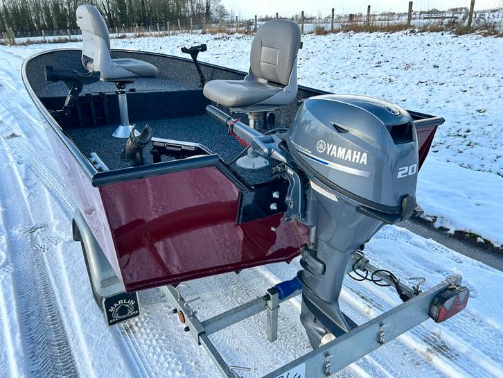 Aluminium visboot met 20 pk Yamaha complete set!, Watersport en Boten, Vis- en Consoleboten, Zo goed als nieuw, 10 tot 30 pk, 3 tot 6 meter