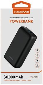 Xssive Powerbank Fast Charge 30.000mAh QC/PD XSS-PB23 Zwart, Ophalen, Nieuw, Xssive