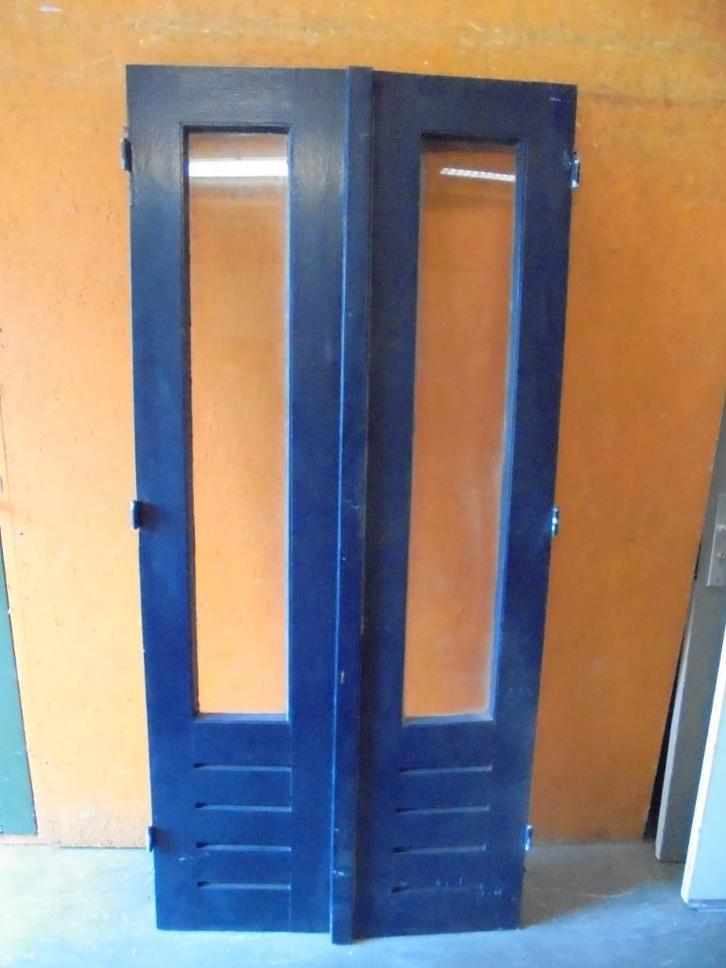 Openslaande tuindeuren met glas, 93,5 x 201,5 (nr. GG140A), Doe-het-zelf en Verbouw, Deuren en Horren, Zo goed als nieuw, Buitendeur