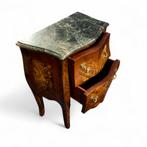 Gebombeerde commode met groen natuurstenen blad, Antiek en Kunst, Ophalen of Verzenden