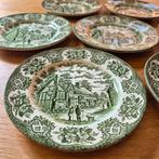 Vintage English Ironstone borden - Old Inns serie (10st), Antiek en Kunst, Antiek | Keramiek en Aardewerk, Ophalen of Verzenden