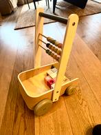 Houten loopwagen met kralenrek en blokken, Ophalen, Gebruikt, Duw- of Trekspeelgoed