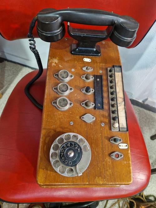Antieke Houten Receptie Telefoon, Antiek en Kunst, Antiek | Tv's en Audio, Ophalen of Verzenden