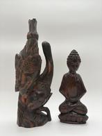 Houten Beelden: Boeddha & Godheid, Ophalen of Verzenden
