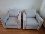 2 licht grijze fauteuils, Huis en Inrichting, Fauteuils, Ophalen, Gebruikt, Minder dan 75 cm, Stof