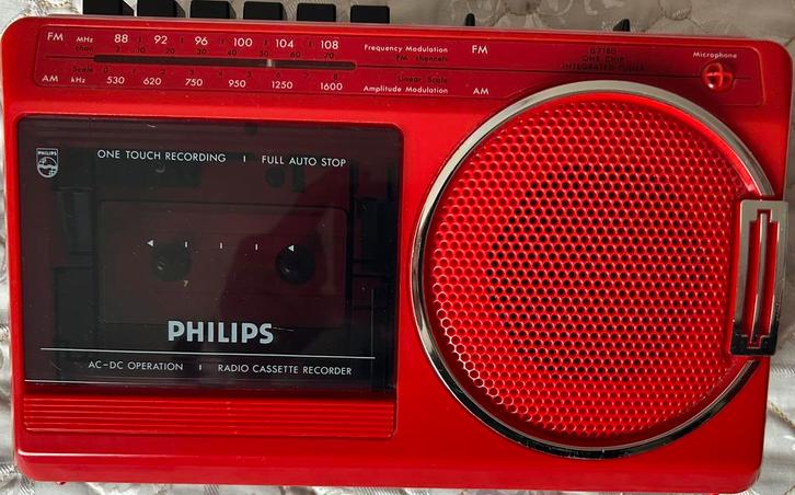 Nette portable radio Philips 1980, Antiek en Kunst, Antiek | Tv's en Audio, Ophalen of Verzenden