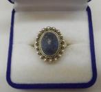 Zilveren vintage ring met blauwe steen ringmaat 16.5 nr.703, Sieraden, Tassen en Uiterlijk, Ophalen of Verzenden, Dame, Kleiner dan 17